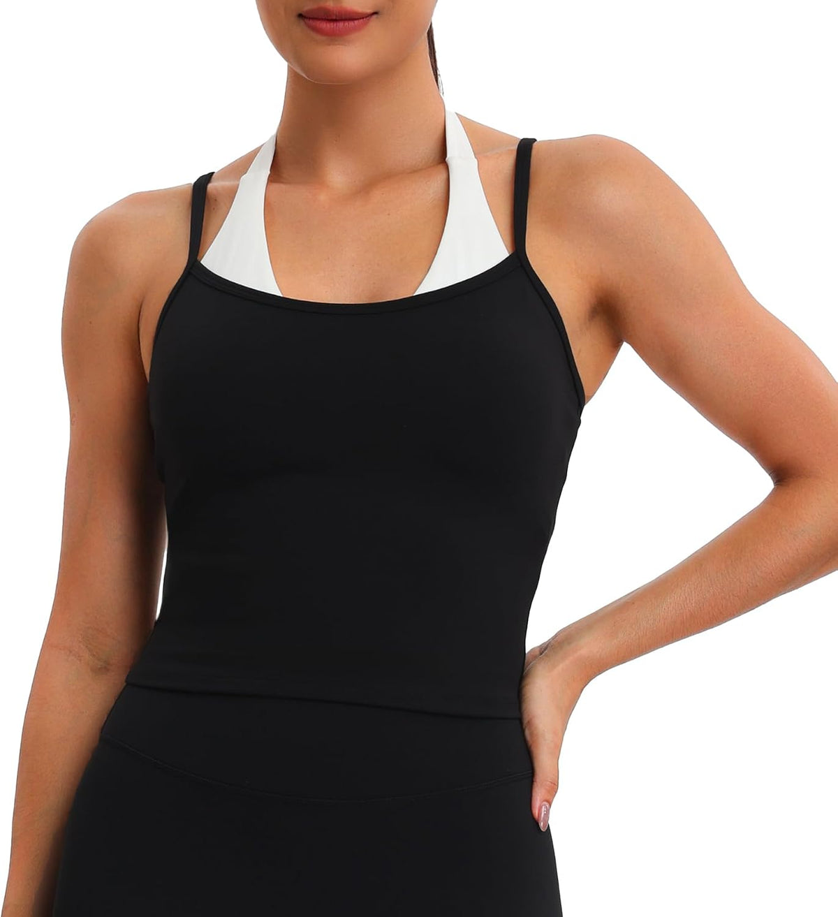 Aoxjox Women's Dual Core Bra & Tank Top Separable 2-Piece Set