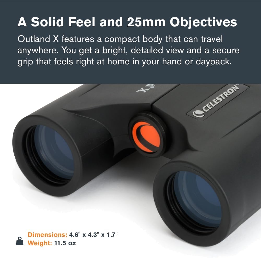 Celestron Outland X 8x25 Pocket Binoculars for Travel & Sports