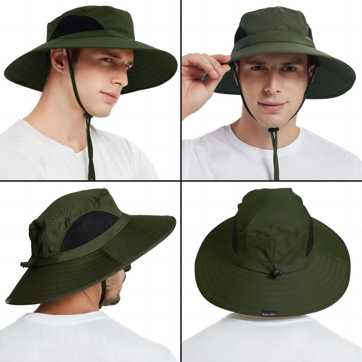 Wide Brim Sun Bucket Hat, Waterproof Boonie Hat for Men & Women
