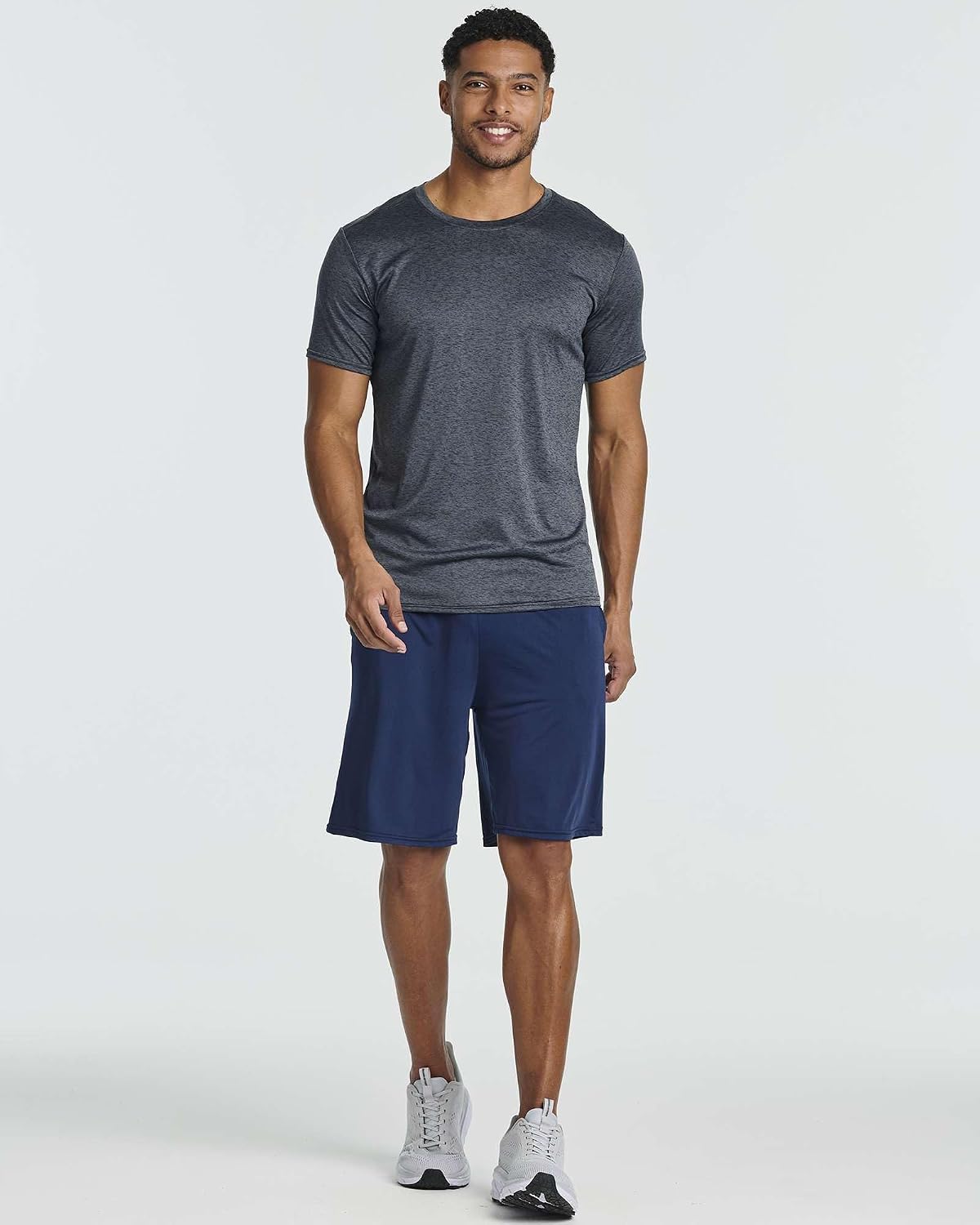 5 Pack Men's Dry Fit Workout T Shirts Crew Neck Athletic Gym Running Tees