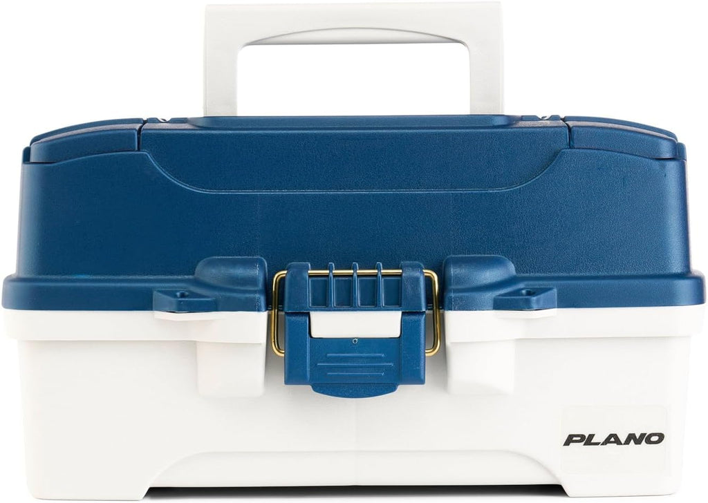 Plano 2-Tray Tackle Box with Dual Top Access, Blue Metallic/Off White, Premium Tackle Storage, 620206, One Size