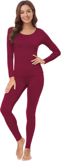 WiWi Soft Underwear for Women Thermal Long Johns Sets Super Warm Base Layer Top Pants Pajamas Set Viscose from Bamboo S-3X