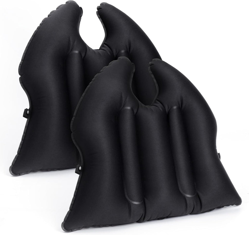 DAWNTREES 2-Pack 2-in-1 Inflatable Seat Cushion & Lumbar Support,Black