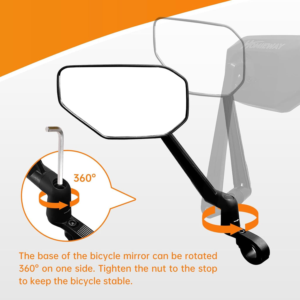 Foldable Bike Mirror Handlebar 360° Bar End Right