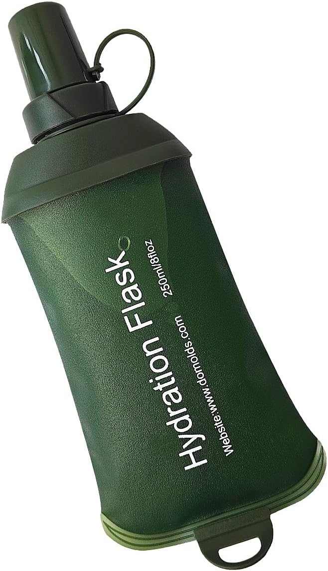 WILDREEDS 250ml Soft Flask, TPU Collapsible Soft Water Bottle for Hydration Pack, Running Vest, Folding Water Bottle for Hiking Cycling Climbing-2Pcs, Grey
