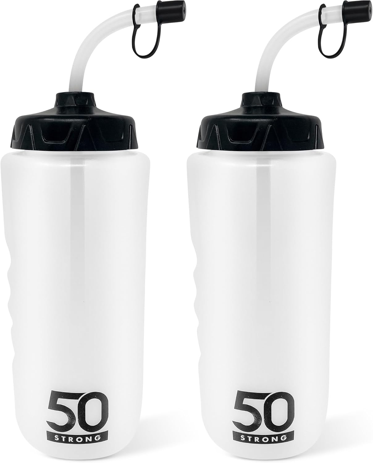50 Strong | Hockey & Lacrosse Water Bottle with Straw, 1 Liter