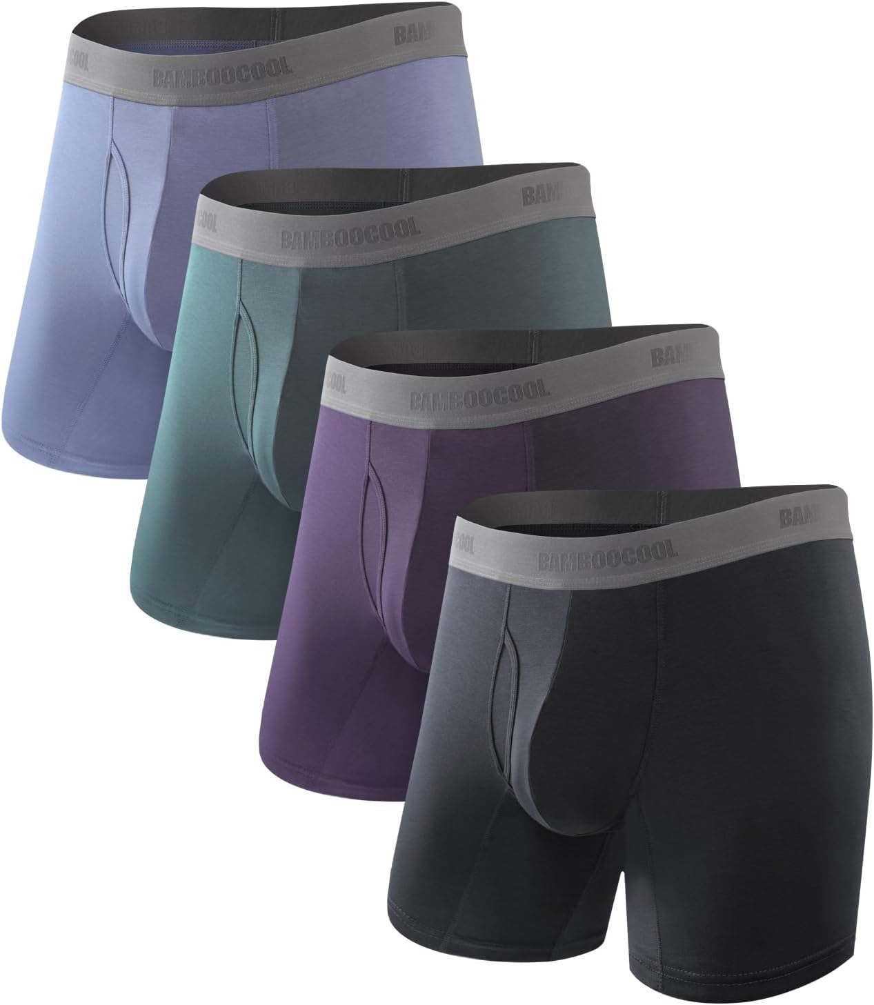BAMBOO COOL Men's Boxer Briefs Ultra Breathable Underwear Multipack