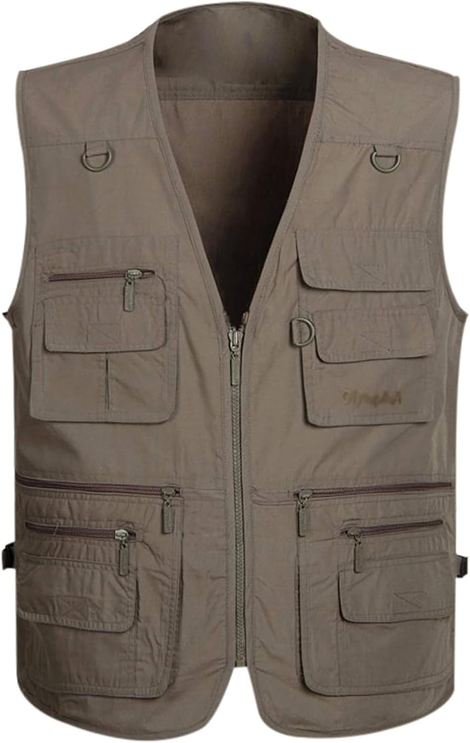 Gihuo Men's Fishing Vest Utility Safari Travel Vest with Pockets Outdoor Work Photo Cargo Fly Summer Vest