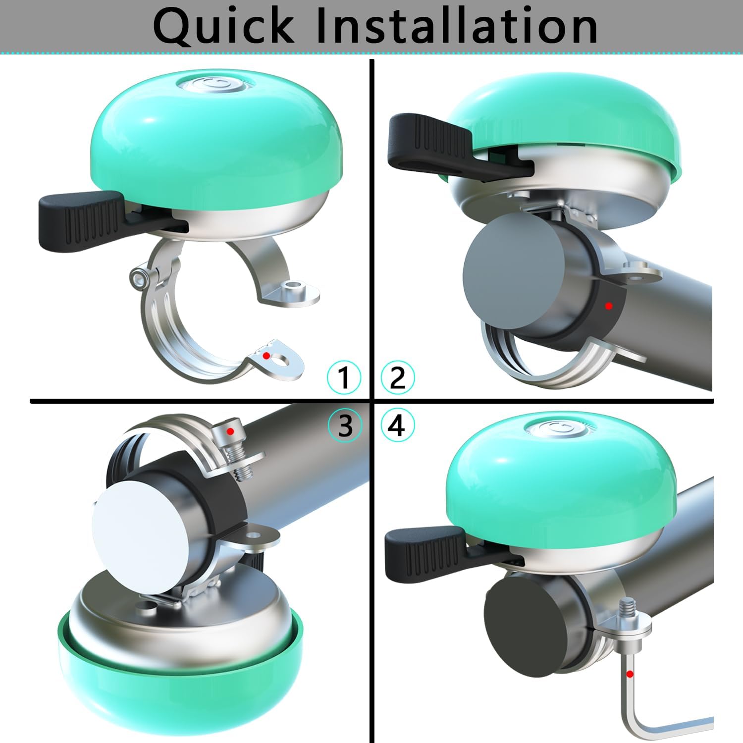 Greallthy Bike Bell Classic Bike Bells for Adults Youth, Bicycle Bell for Handlebars Adult, Loud Sound Beach Cruiser Mountain Bike Bell Accessories.
