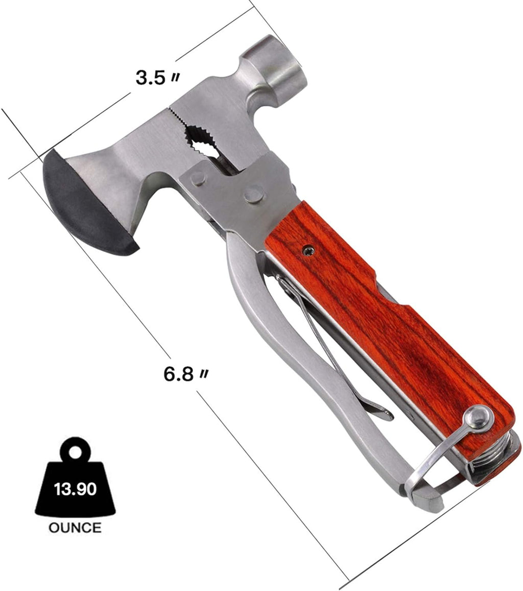 18-in-1 Multitool Camping Axe Hammer, Multi Tool with Plier, Knife