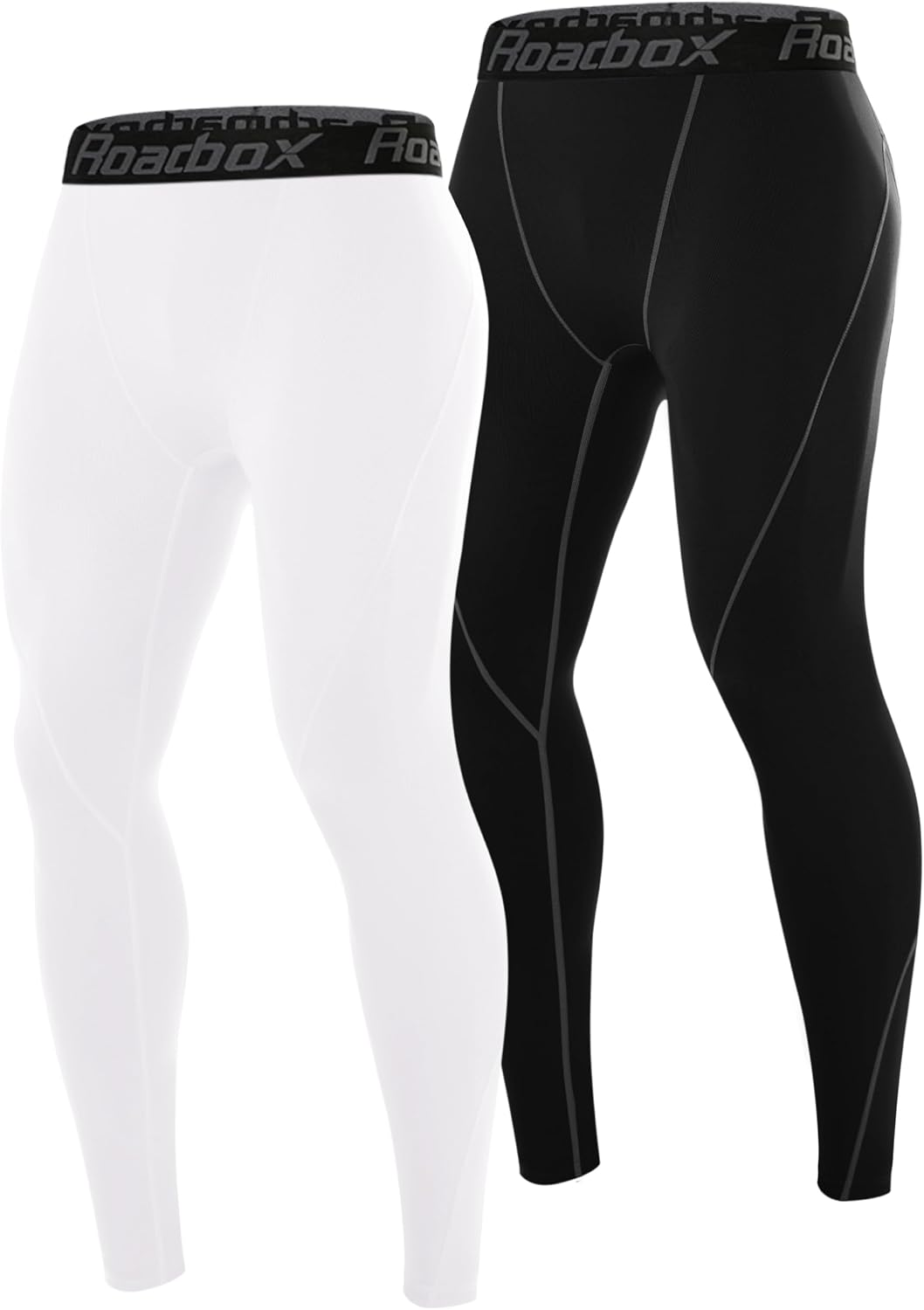 Roadbox 2 Pack Men's Compression Pants, Quick Dry Running Tights Leggings