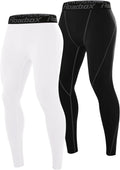 Roadbox 2 Pack Men's Compression Pants, Quick Dry Running Tights Leggings