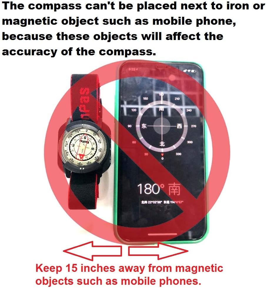 Diving Sighting Wrist Compass for Outdoor Orienteering Mountaineering Hiking
