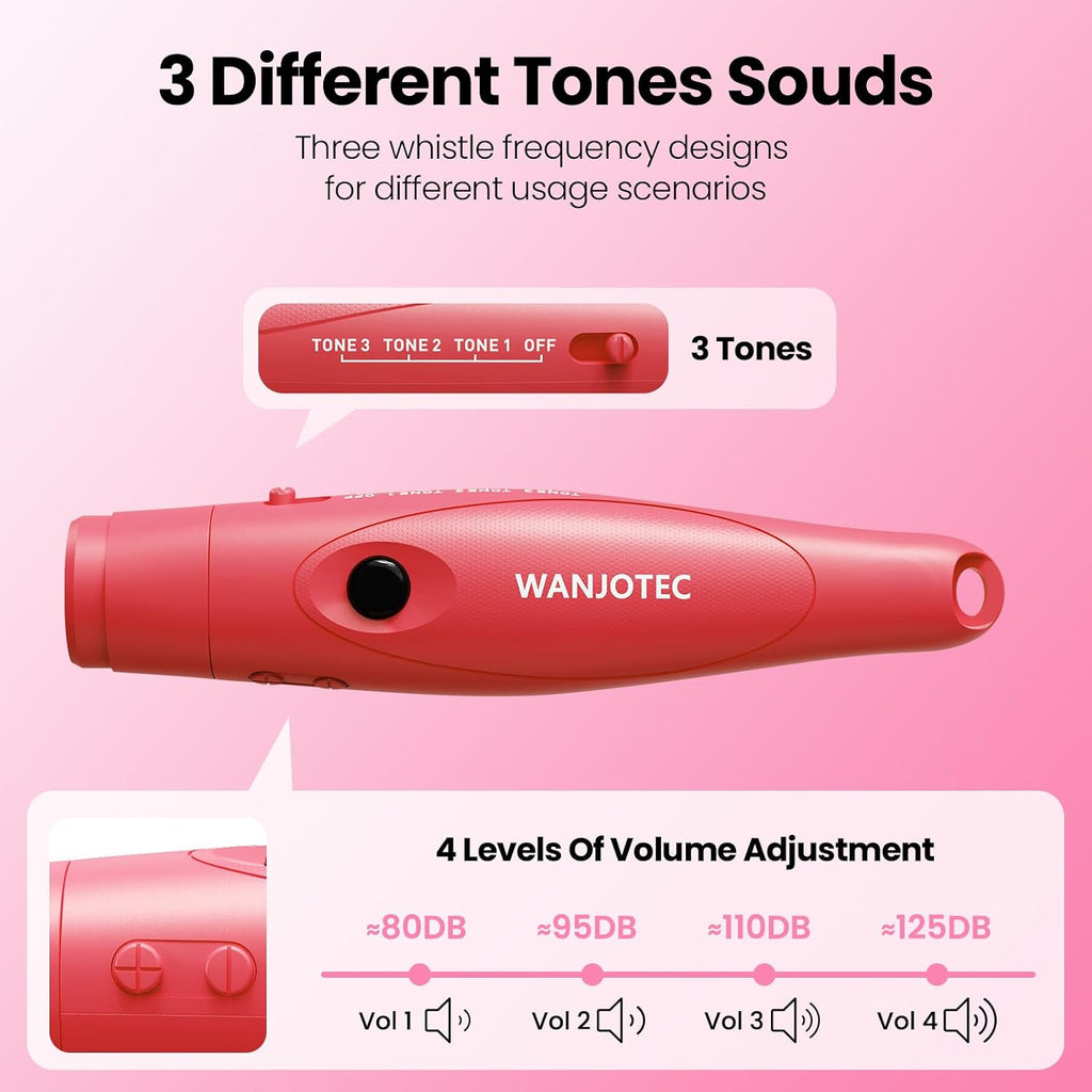 Electronic Whistle for Teacher Coaches, 3 Tones Adjustable 130db Loudest High Volume Handheld Emergency Electric Whistles for Referee, P.E.Outdoor Sports Whistles with Lanyard