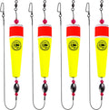 Fishing Floats Rigs Popping Corks for Saltwater Rattle Weighted Bobbers Fishing Tackle (4pcs, 5 in, Yellow), set03