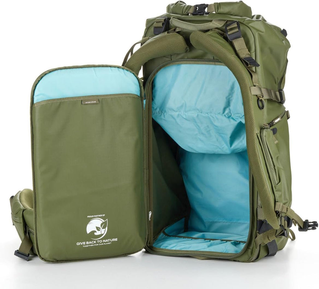 Shimoda Action X70 HD Backpack, Heavy-Duty Outdoor Photography & Video Expedition Pack for DV Core Units, Reinforced Load Support, Roll-Top Expandable Access, Tripod Pockets, Army Green