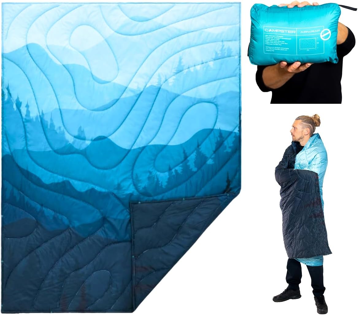 Thermal Blanket - Lightweight, Packable, Puffy, Waterproof and Packable Camping Blanket for Travel, Beach, Hammock, and Outdoor Use