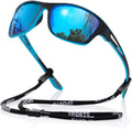 suoso Polarized Sports Sunglasses for Men: UV400 Protection Glasses Wrap Around Goggles for Driving Fishing