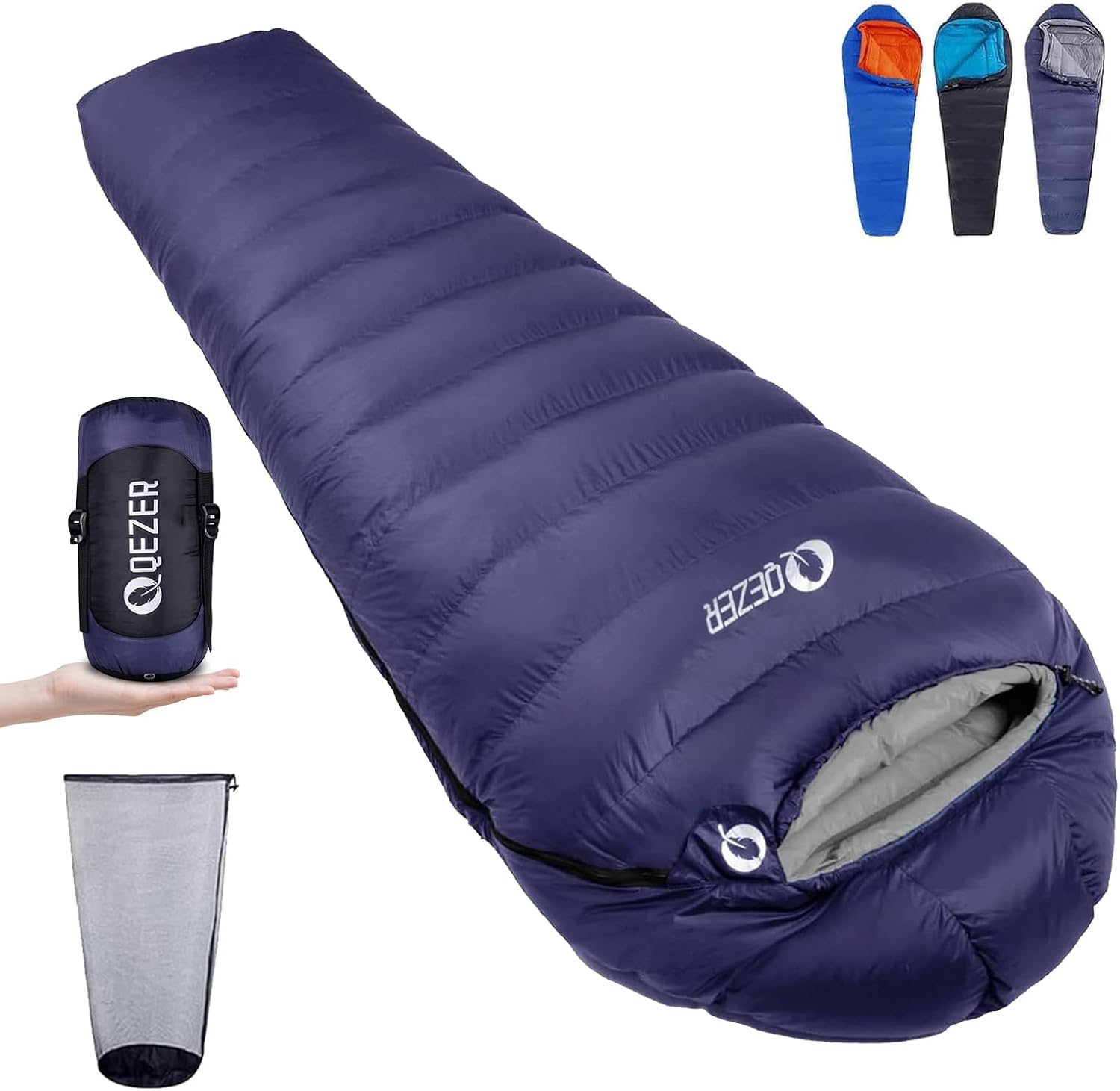Down Mummy Sleeping Bag for Adults, 600 Fill Power Backpacking