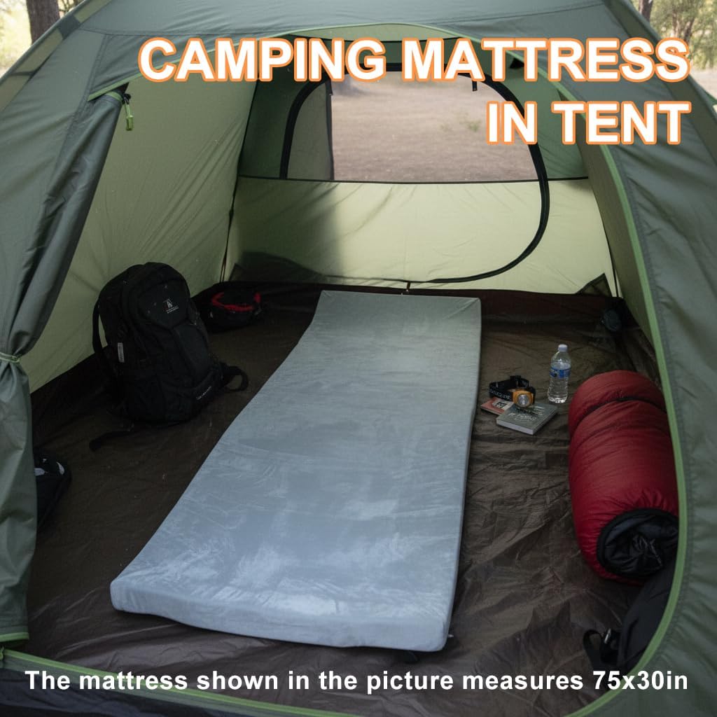 Foam Camping Mattress, Portable Sleeping Pad with Carrying Bag