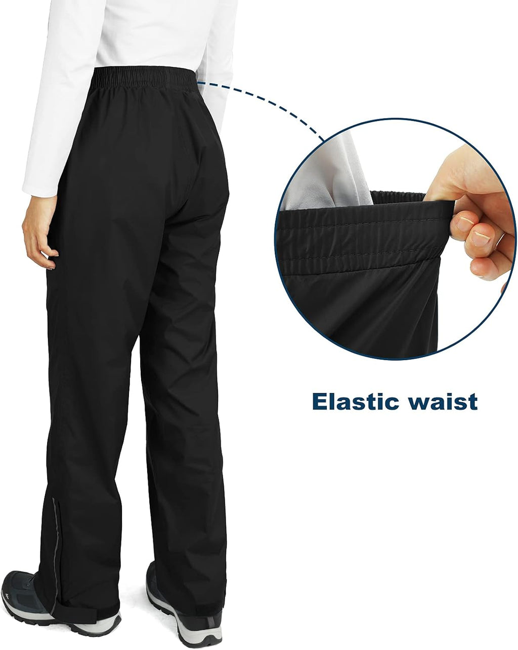 Outdoor Ventures Women's Rain Pants Packable Waterproof Hiking Pants