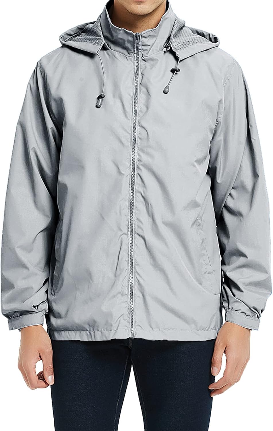 Mens Lightweight Windbreaker Jacket Waterproof Rain Jacket with Hood Soft Shell Jacket