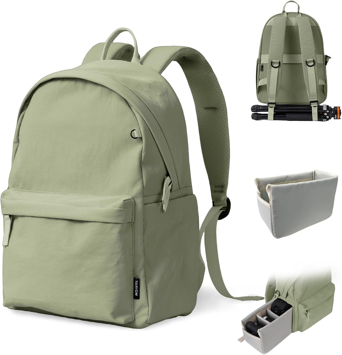 TARION Casual Camera Backpack 15L Urban Photography Bag, Once LT15, Green