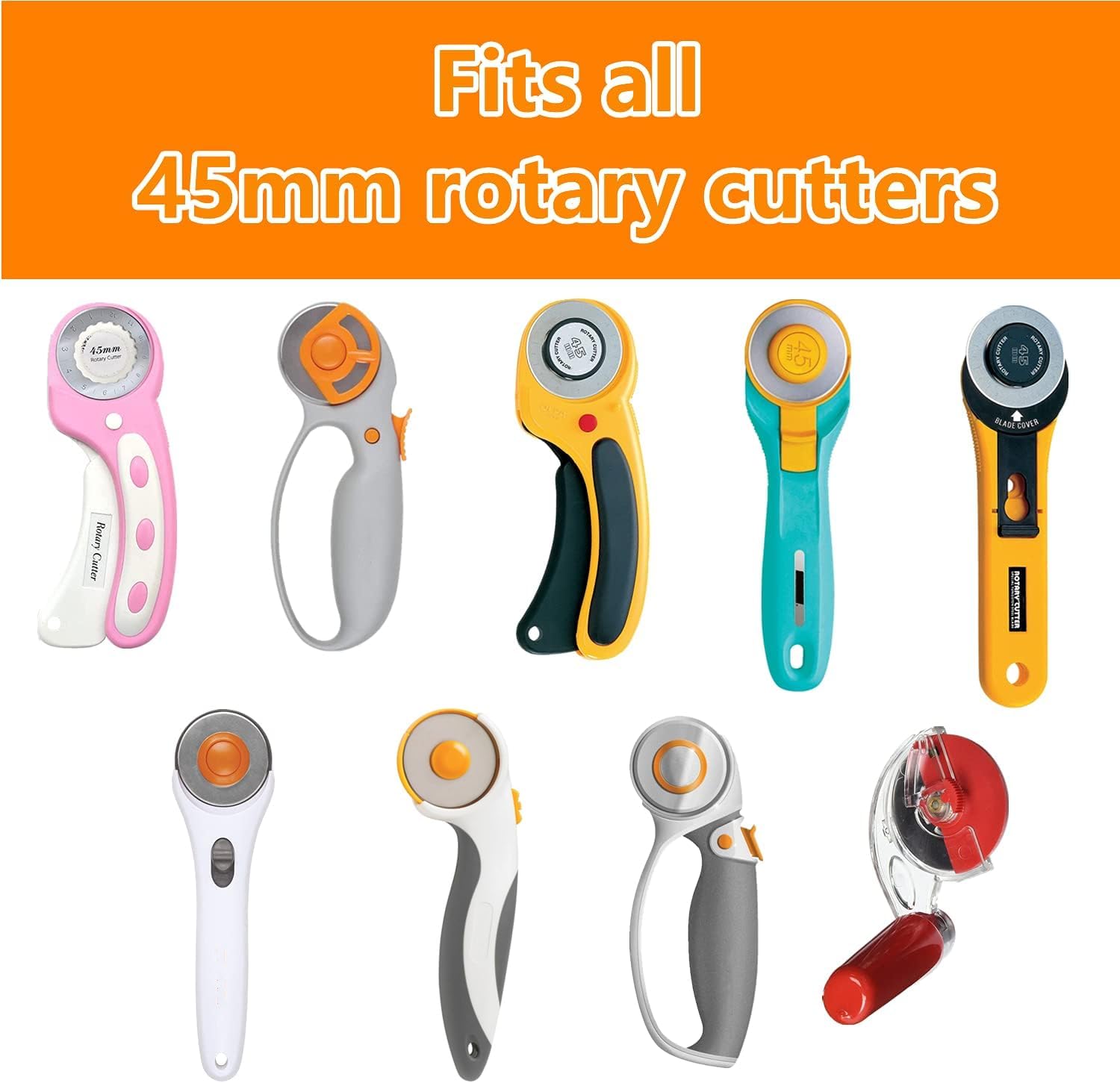 HEADLEY TOOLS Titanium Coated 45mm Rotary Cutter Blades 15 Pack Fits Olfa, Fiskars, Replacement Rotary Blade for Arts Crafts Quilting Scrapbooking Sewing, Sharp and Durable