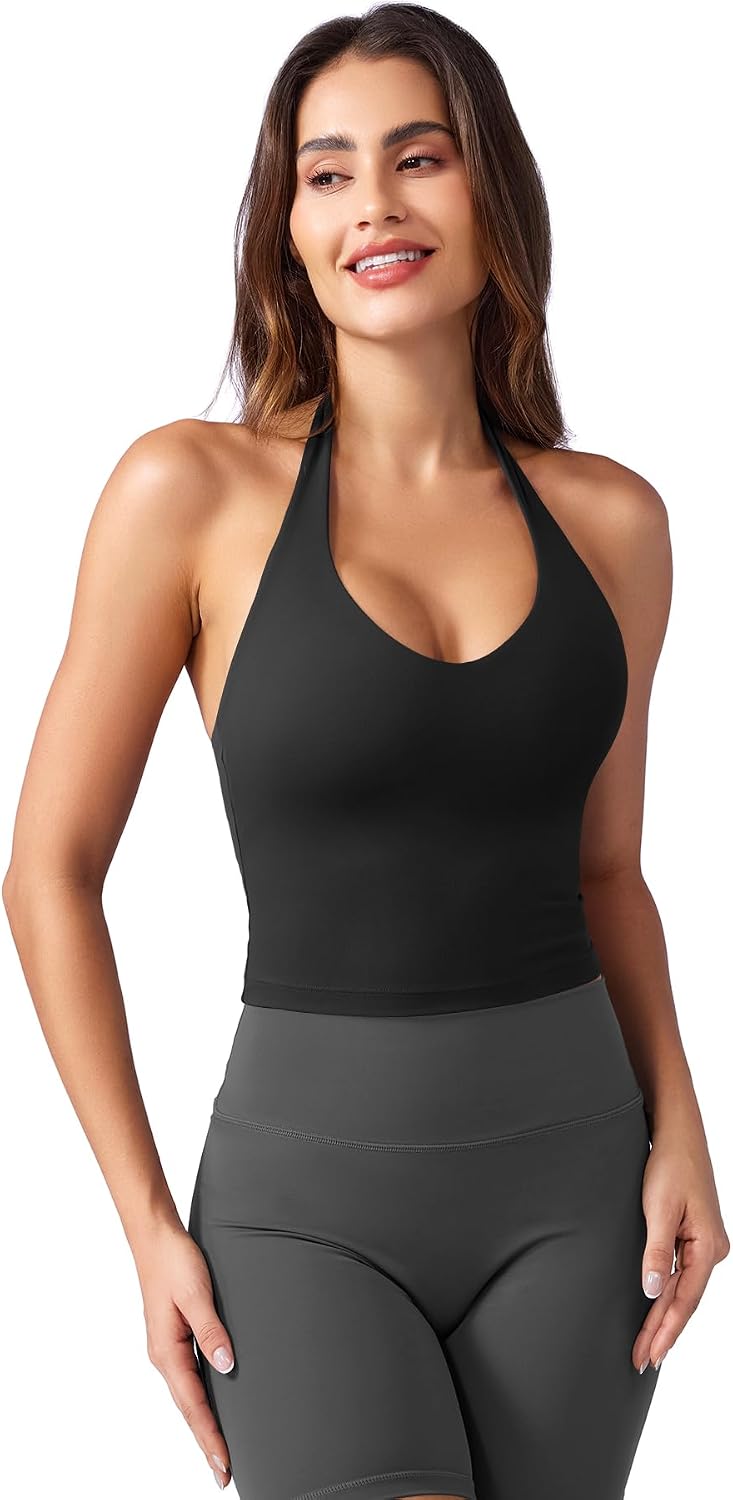 YEOREO CoreFlex Women's Halter Crop Tank Top
