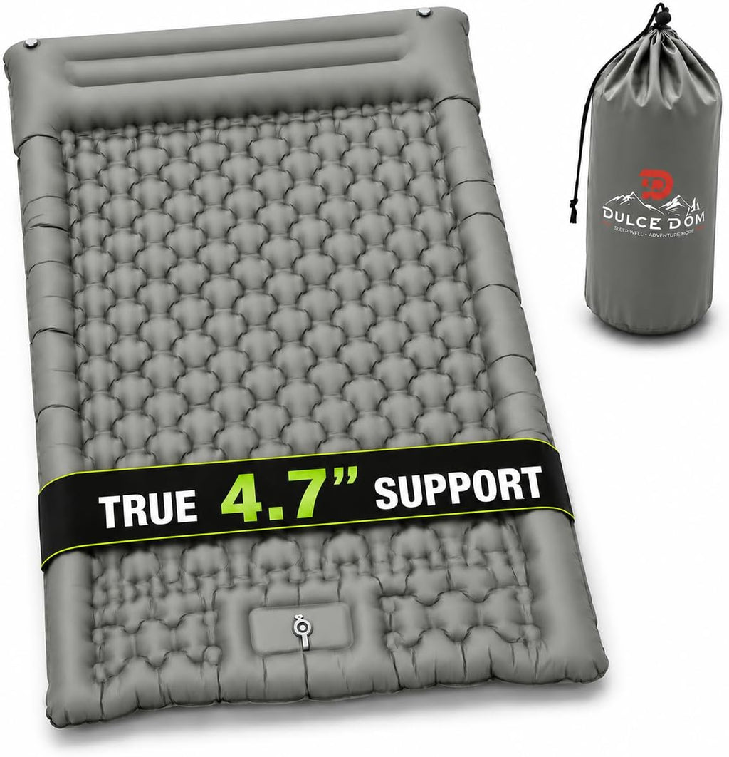 DULCE DOM Sleeping Pad for Camping, 4.7" Extra Thick Inflatable Mattress