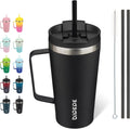 BJPKPK 18oz Insulated Tumbler with Handle, Lid & Straw, Stainless Steel