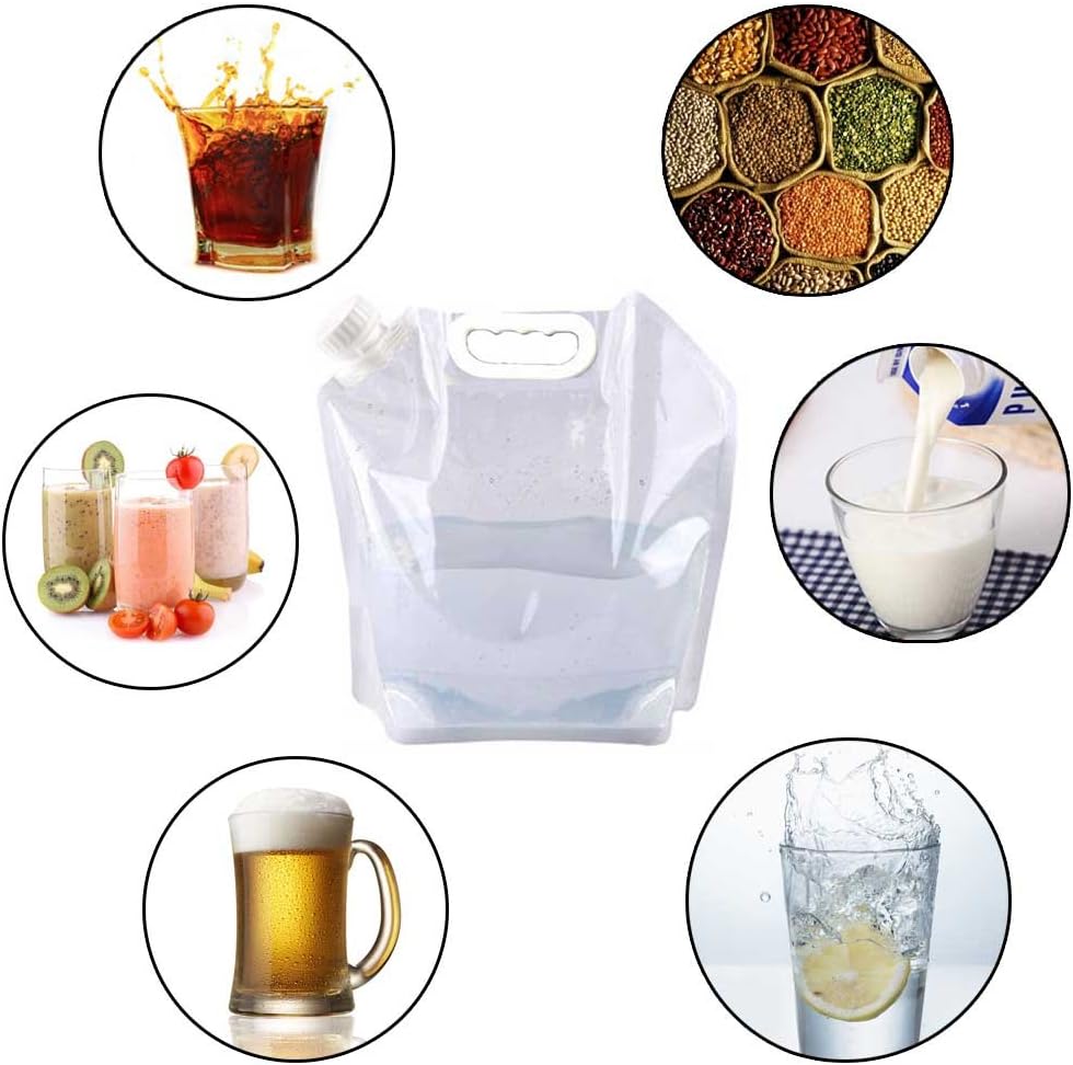 SUPANT Collapsible Emergency Water Jug Container Bag, Freezable, BPA Free Plastic Water Carrier Tank, Outdoor Folding Water Bag for Sport Camping Riding Mountaineer Backoacking, Food Grade