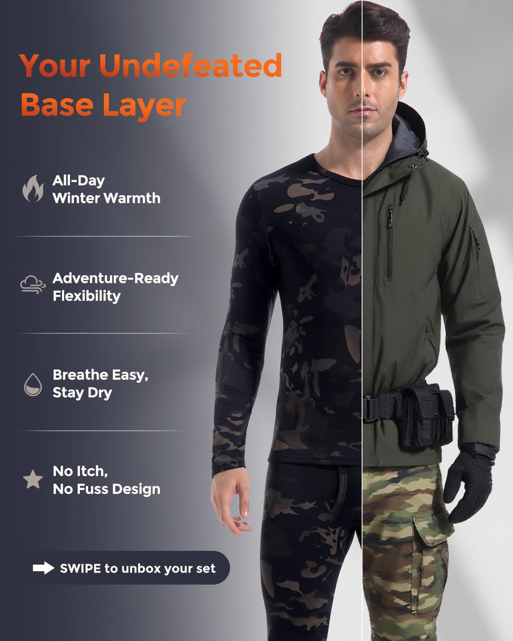 Thermal Underwear Long Johns for Men Cold Weather Base Layer Set