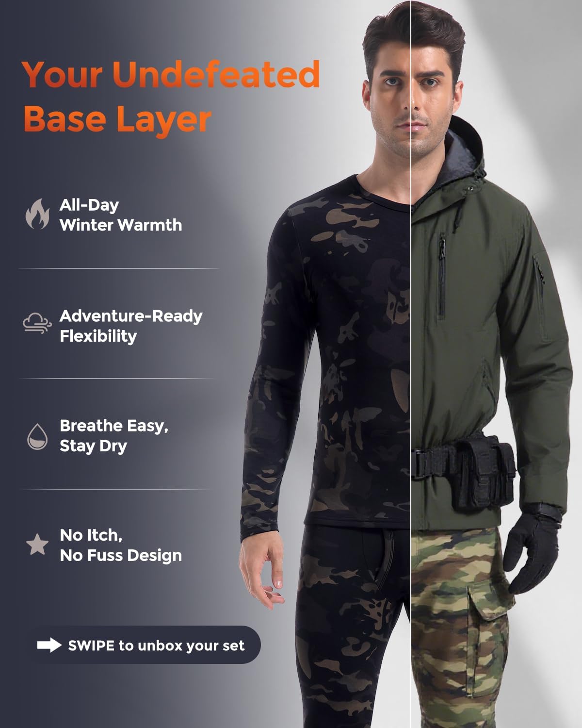 Thermal Underwear Long Johns for Men Cold Weather Base Layer Set