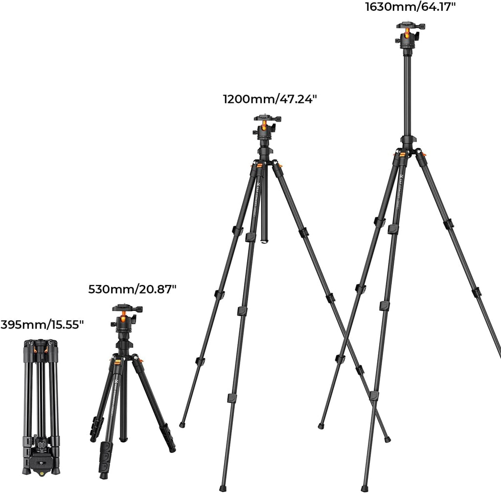K&F Concept 64 inch/163cm Lightweight Aluminum Travel Camera Tripod