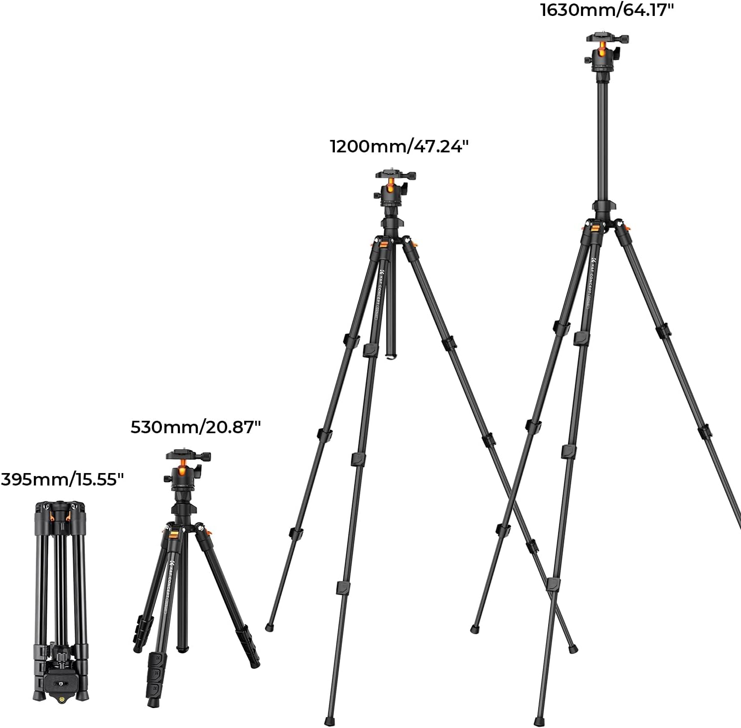 K&F Concept 64 inch/163cm Lightweight Aluminum Travel Camera Tripod