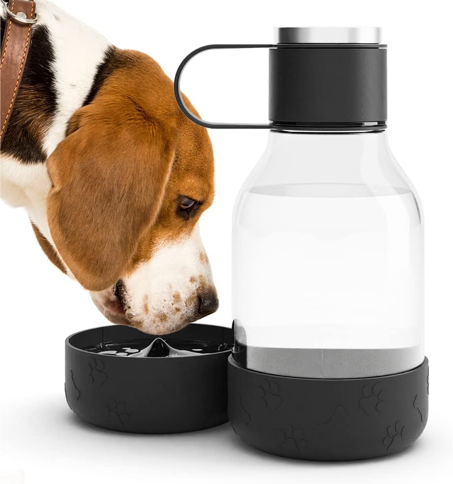 Asobu Tritan Water Bottle with Dog Bowl Attached 50 Ounces (Burgandy)