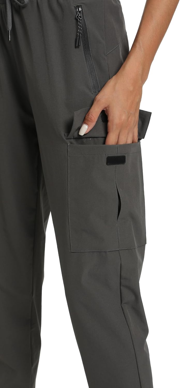 Womens Cargo Hiking Pants with 4 Pockets Lightweight Water Resistant