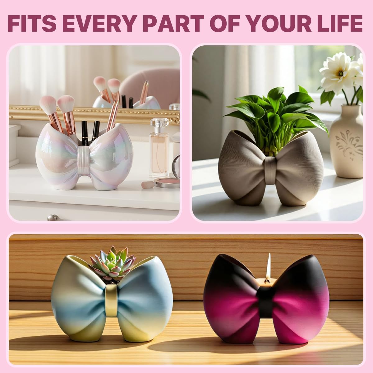 Bow Silicone Mold for Resin Crafts, Planters and Organizers