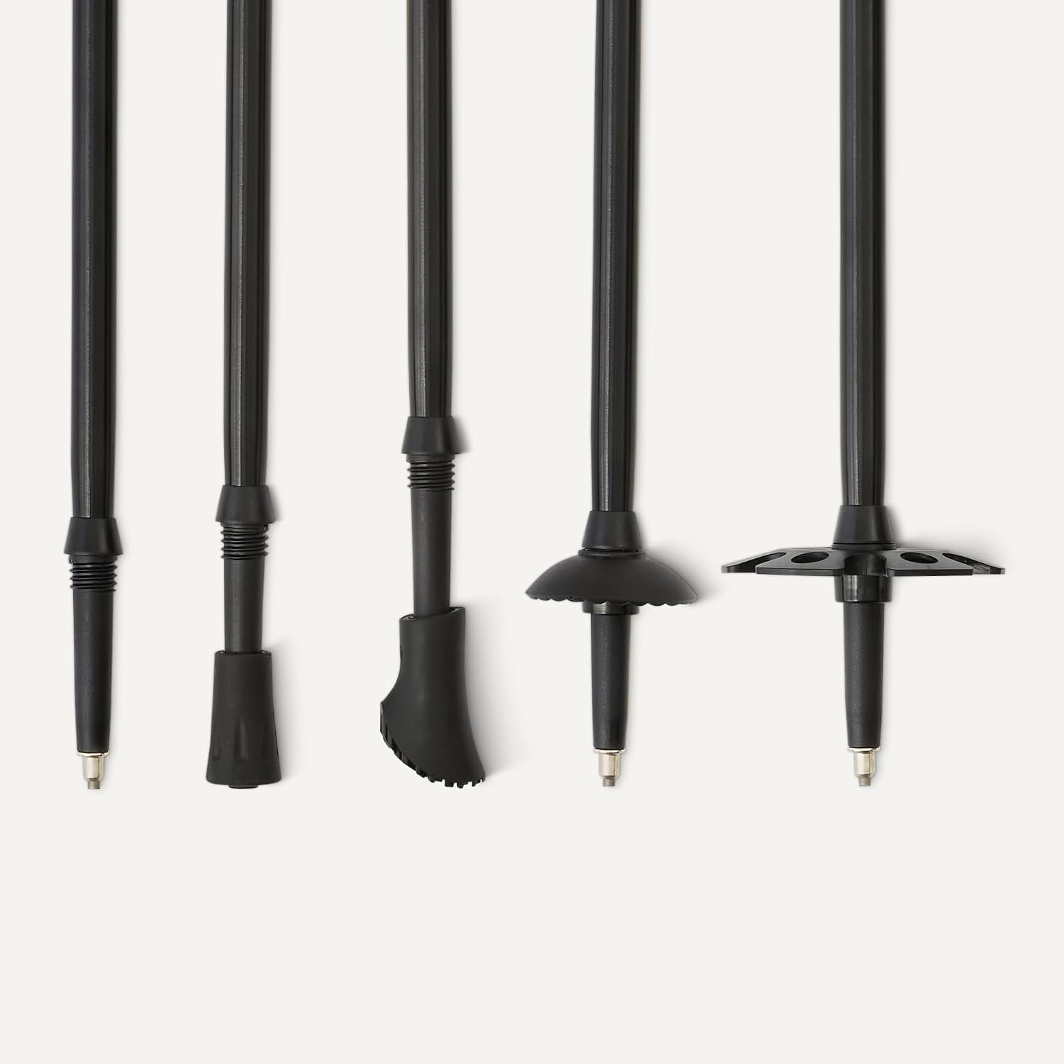 Amazon Basics Trekking Poles, Lightweight Collapsible Hiking Sticks with Quick Lock, EVA Grip & All-Terrain Accessories, Adjustable Aluminum, Black, 53in