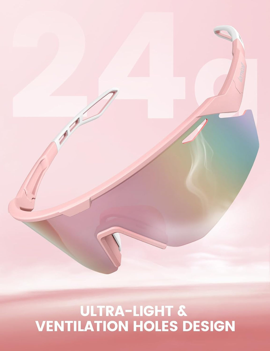 Lamicall 24g Polarized Sports Sunglasses for Men Women - UV400 Protection Sun Glasses for Baseball Running Cycling Fishing