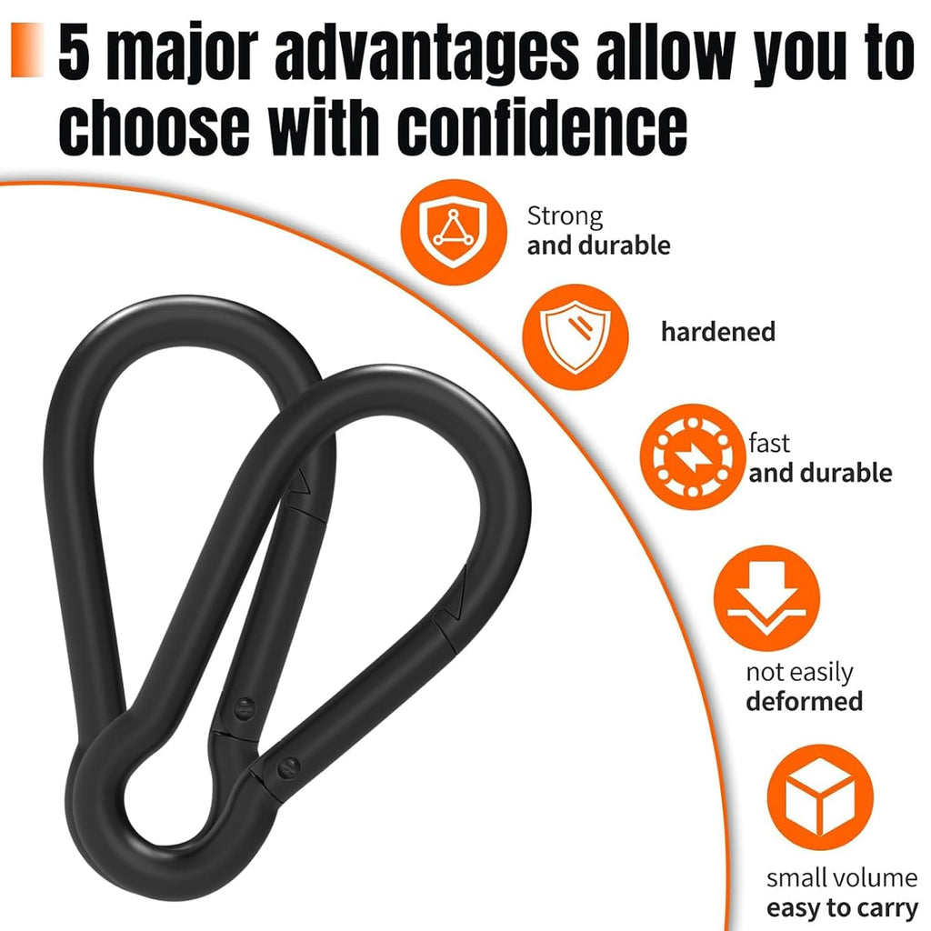Carabiner Clips, 5.5IN Heavy Duty Spring Snap Hook, 6PCS