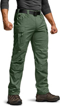 CQR Men's Flex Stretch Tactical Pants, Water Resistant Ripstop Cargo Pants, Lightweight EDC Outdoor Work Hiking Pants