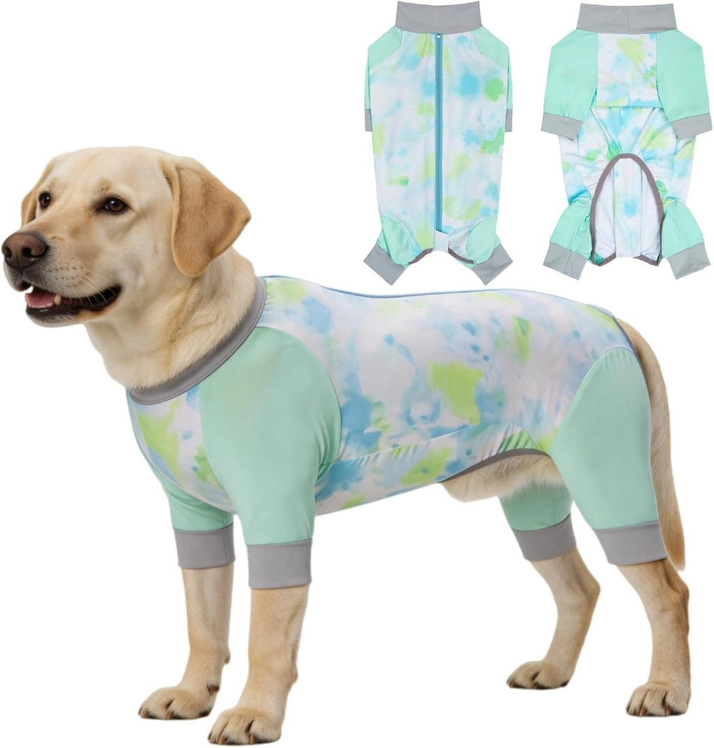 Dog Cooling Sun Protection Suit, Outdoor Fashion Onesie, UPF 50+ Lightweight Breathable Quick-Dry, Anti-Dirt & Anti-Shedding, Zipper Design for Easy Dressing Undressing (Cyan, XX-Large)