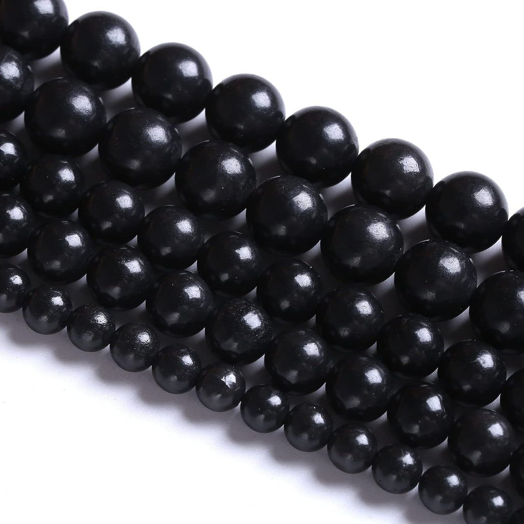 160PCS 4MM Natural Stone Shungite Beads Crystal Loose Beads for Jewelry Making DIY Bracelet