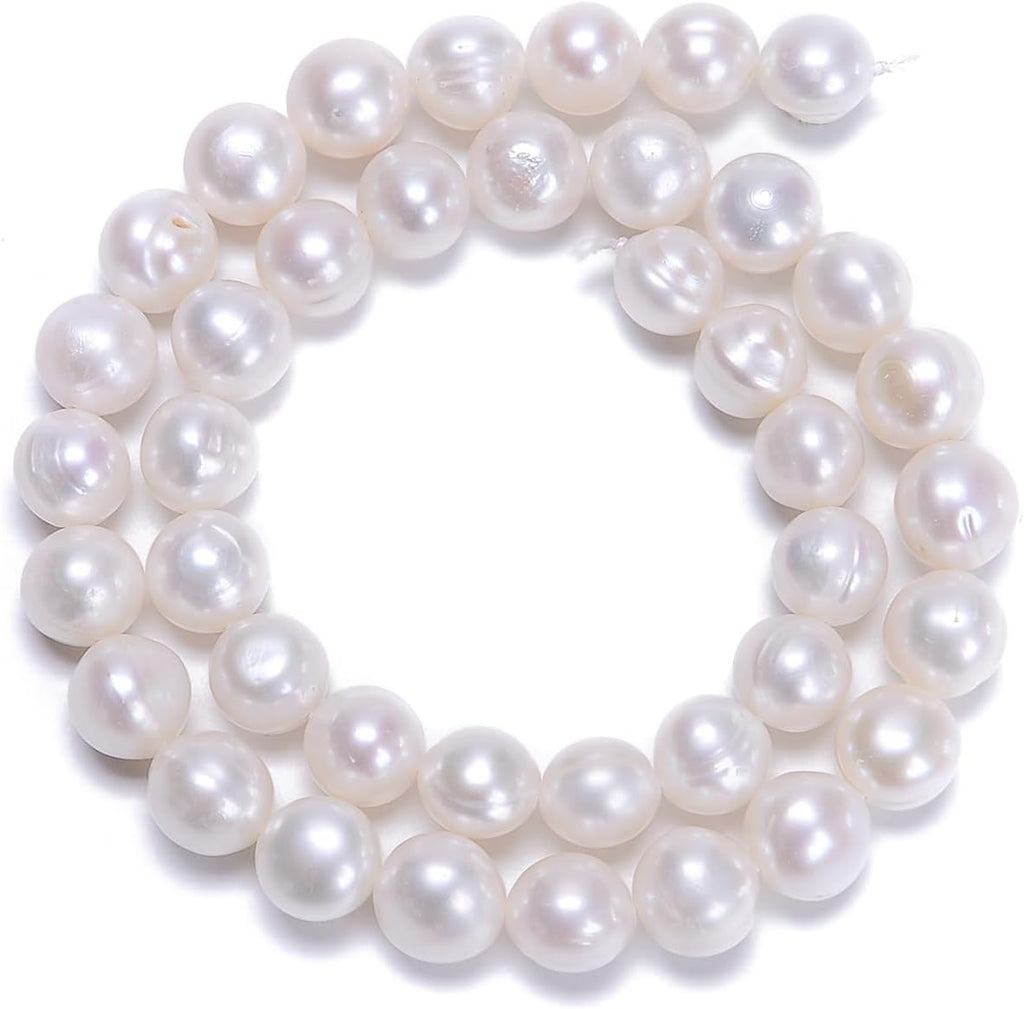 AD Beads Natural Freshwater White Pearl Round Beads 15" 4mm 6mm 8mm 9mm 10mm 11mm 12mm (7-8mm)