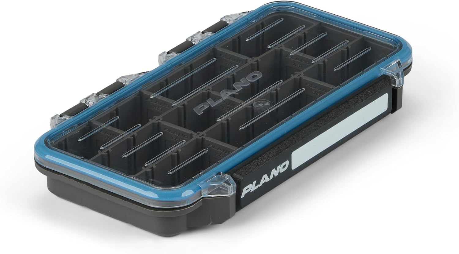 Plano StowAway 3500 Waterproof Stow Tackle Box, IPX7 Waterproof Rating, with Rustricor, Single Latch Design, Transparent DuraView Lid, Stackable Storage for Fishing Bait, Lures and Gear