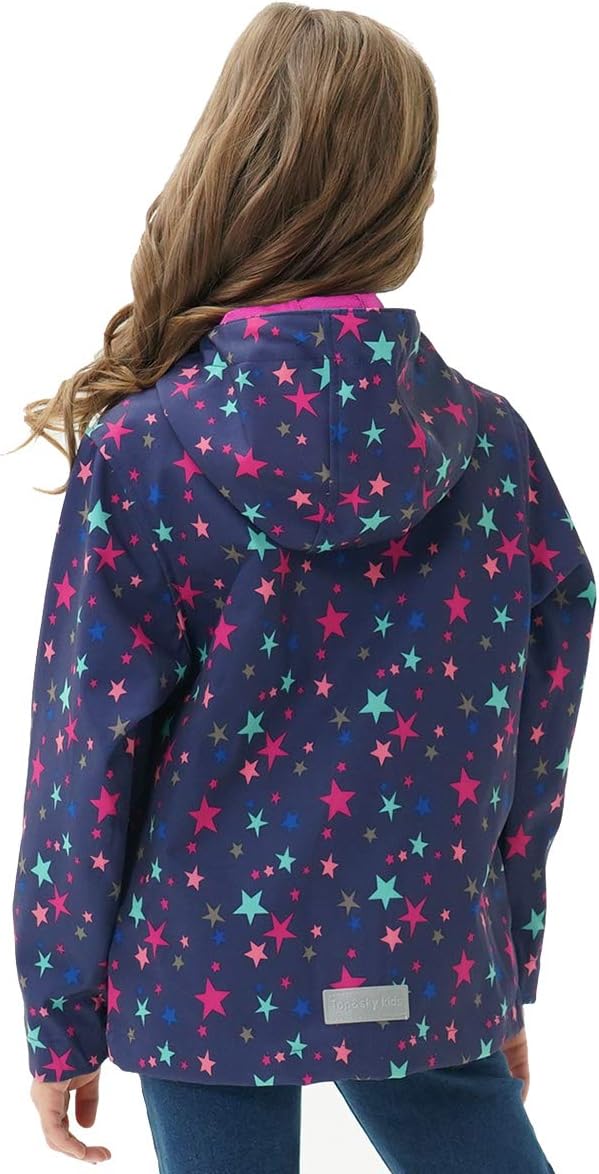 MGEOY Kids Rain Jacket, Waterproof Lightweight Hooded Windbreaker for Boys Girls 4-16Y