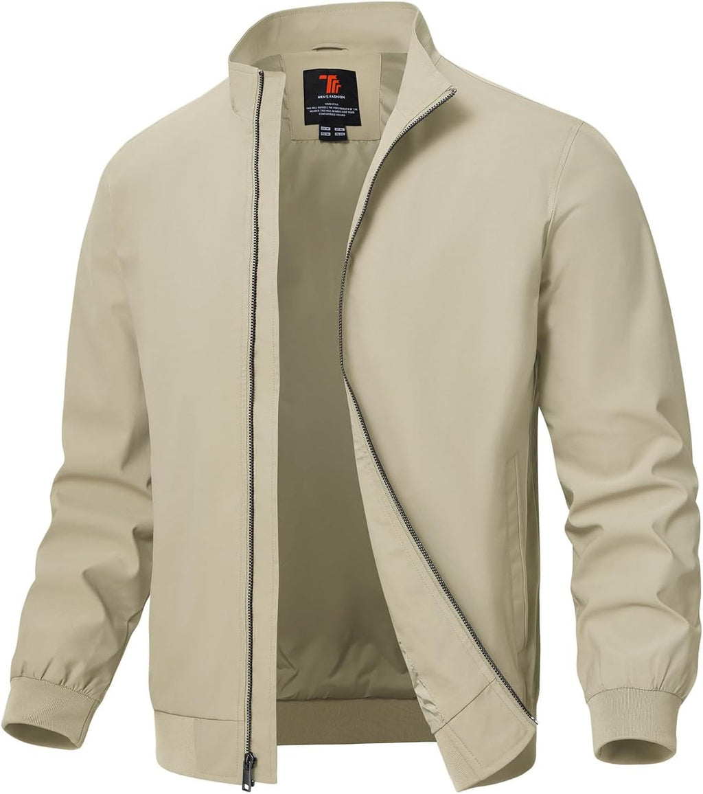 TBMPOY Men's Lightweight Jackets Casual Windbreaker Stylish Light Fall Spring Golf Work Dress Business