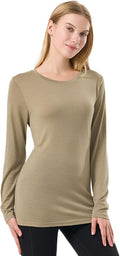 100% Merino Wool Base Layer Women Soft Thermal Long Sleeve Everyday Shirt